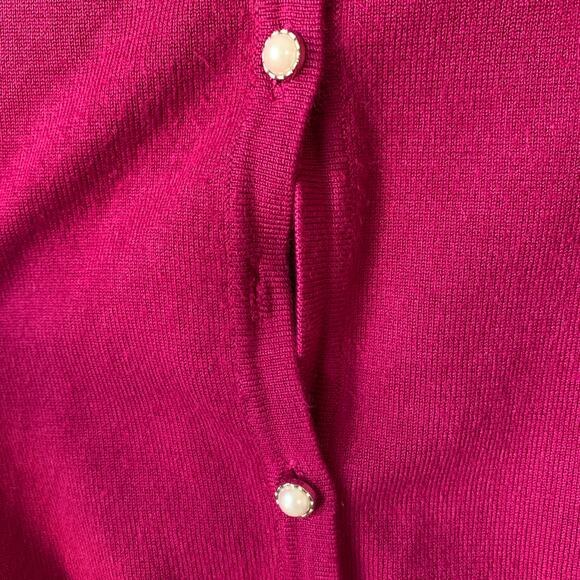 Audrey & Grace Pink Knit Cardigan Sweater Pearly Buttons Size Medium - Picture 10 of 15